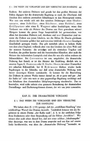 Kap. III. Der Dramatische Vorgang