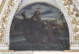 Wunderszenen aus dem Leben des heiligen Franz von Paula, Der heilige Franz von Paula überquert auf seinem Mantel die Meerenge von Messina