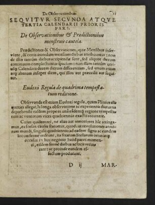 Sequitur Secunda Atque Tertia Calendarii Prioris Pars.