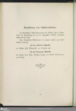 Ausstellung von Schülerarbeiten