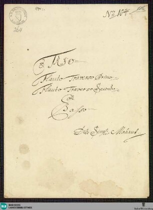 Sonatas - Mus. Hs. 264 : fl (2), bc; D; GroT 3861-D
