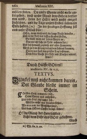 Durch Hülffe Gottes! Meditatio XV.