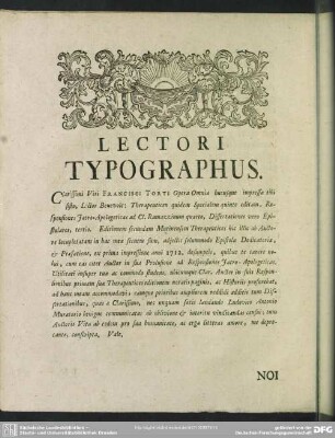 Lectori Typographus