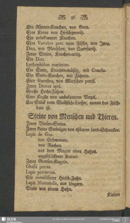 Steine von Menschen und Thieren