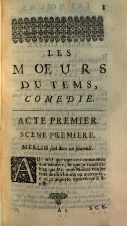 Les Oeuvres De Monsieur Palaprat, 2[,3]. Les Moeurs Du Tems : Comedie