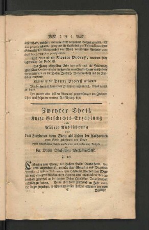 Zweyter Theil. Kurze Geschichts-Erzählung und Nähere Ausführung ...