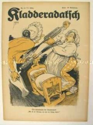Satirezeitschrift "Kladderadatsch" u.a. zur Reichstagswahl am 4. Mai 1924 und zur "Kriegsschuldlüge" der Alliierten