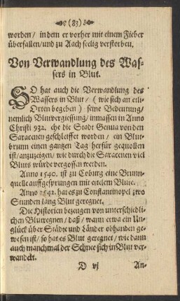 Von Verwandlung des Wassers in Blut.
