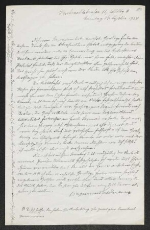 Brief von Siegmund Feldmann an Margarete Hauptmann