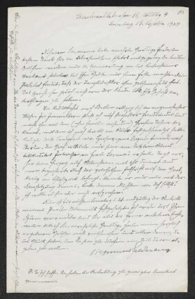 Brief von Siegmund Feldmann an Margarete Hauptmann