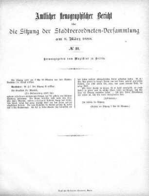 No. 10, 8. März 1888