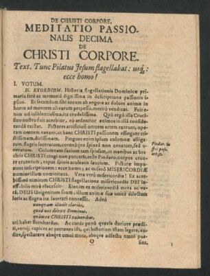 Meditatio Passionalis Decima De Christi Corpore.