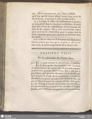 Chapitre CXLII. De la calcination du Vitriol blanc