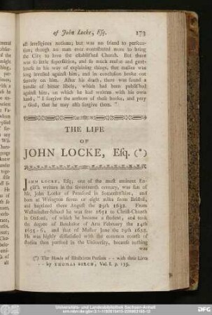 The Life Of John Locke, Esq[uire].