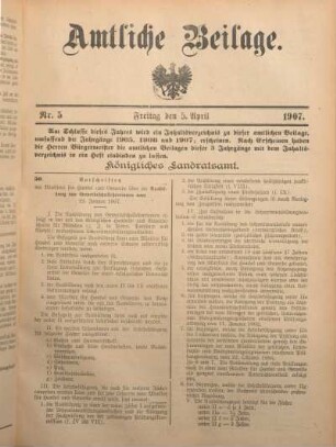 5: Beilage vom Freitag, 5. April 1907