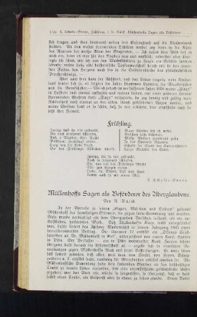 Müllenhoffs Sagen als Beförderer des Aberglaubens.