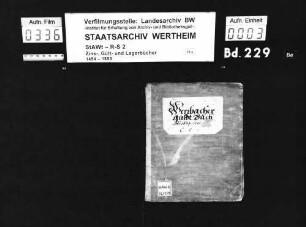 Werbacher Gültbuch anno 1684 erneuert (mit Vornamenregister)