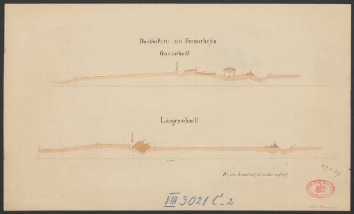Dockbatterie zu Bremerhaven : Quer- und Längsschnitt