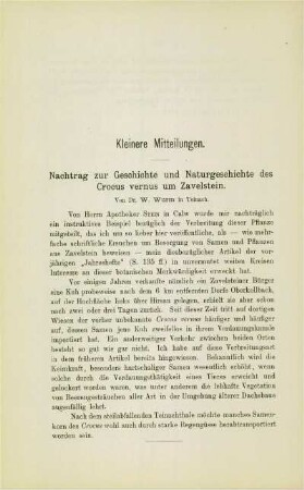 Kleinere Mitteilungen