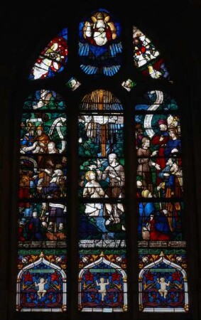 Frankreich. Haute Normandie. Eure. Conches en Ouche. Eglise Sainte Foy. Glasfenster. Renaissance