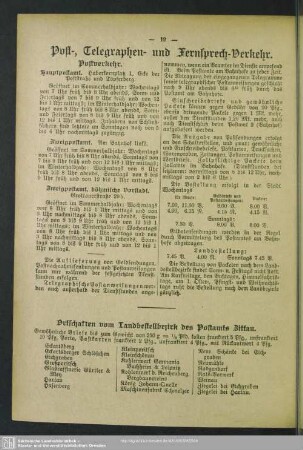 Post-, Telegraphen- u. Fernsprech-Verkehr