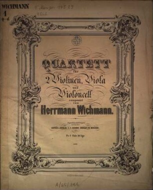 Quartett (G-Dur) : für 2 Violinen, Viola u. Violoncell