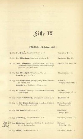 Liste IX. Wirkliche geheime Räte