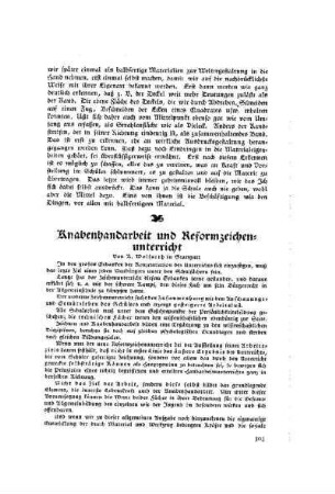 Knabenhandarbeit und Reformzeichenunterricht