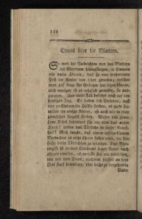 Etwas über die Blattern.