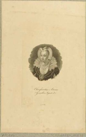 Bildnis Anna von Dänemark (Mutter Anna), Kurfürstin von Sachsen, Gemahlin von Kurfürst August I., Brustbild