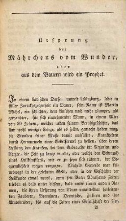 Das Mährchen vom Wunder : oder merkwürdige Abentheuer des Fürsten Alexander von Hohenlohe-Schillingsfürst als Beitrag zu der Kunst, andere mit sehenden Augen blind zu machen