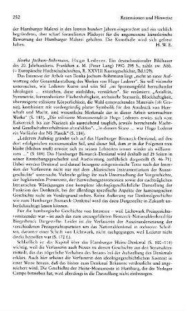 Jochum-Bohrmann, Ilonka :: Hugo Lederer, ein deutschnationaler Bildhauer des 20. Jahrhunderts, (Europäische Hochschulschriften, Reihe 28, Kunstgeschichte, 109) : Frankfurt a.M., Lang, 1990