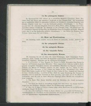 12) Münz- und Kunstsammlung.
