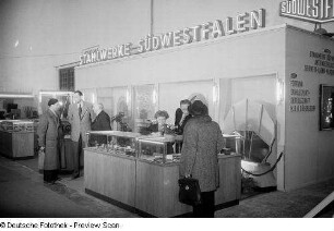 Messestand der Stahlwerke Südwestfalen auf der Leipziger Frühjahrsmesse