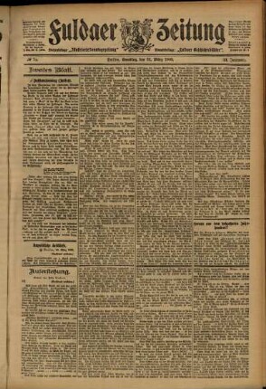 Zweite Ausgabe vom Samstag, den 31. März 1906.