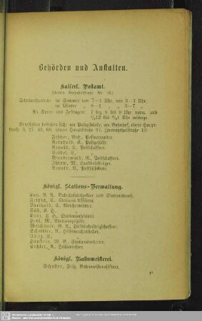 Behördenverzeichnis : Behörden und Anstalten