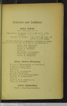 Behördenverzeichnis : Behörden und Anstalten
