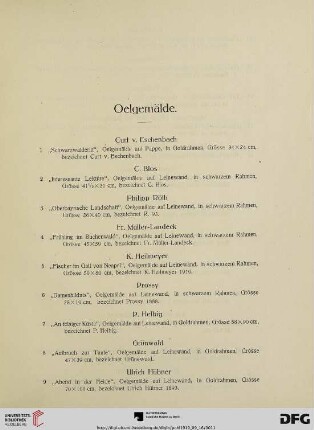 Oelgemälde (Nr. 1-125)