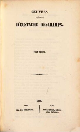 Oeuvres inédites d'Eustache Deschamps, 2