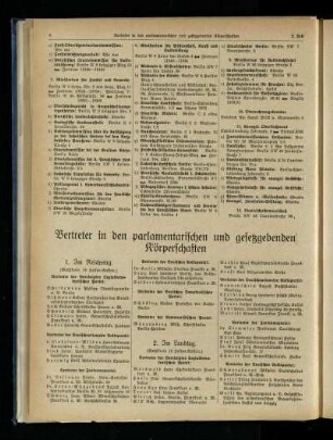 Vetreter in den parlamentarischen und gesetzgebenden Körperschaften