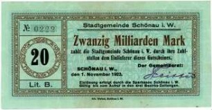 Geldschein / Notgeld, 20 Milliarden Mark, 1.11.1923