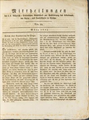 Mittheilungen. Nro. 12. März 1823