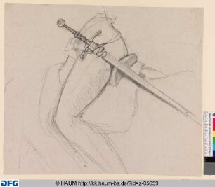 Schwert und Beinstudie vom Reiter aus "Jagd nach dem Glück"