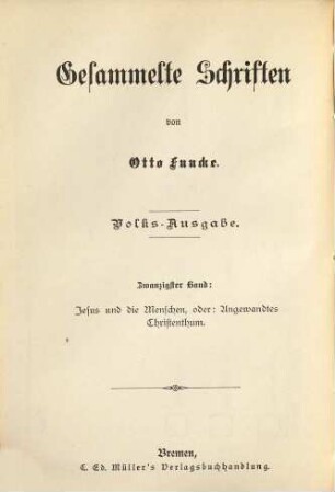 Gesammelte Schriften, 20