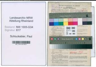 Entnazifizierung Paul Schluckebier , geb. 10.08.1897 (Zahnarzt)