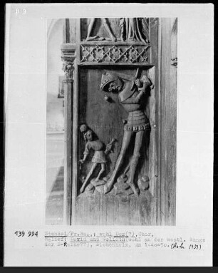 Relief mit Szene aus dem Alten Testament: David und Goliath