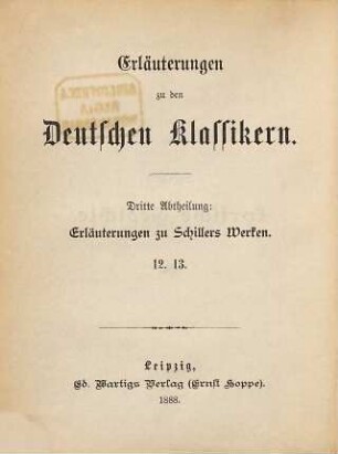 Schillers lyrische Gedichte, 4. Die Gedichte der dritten Periode