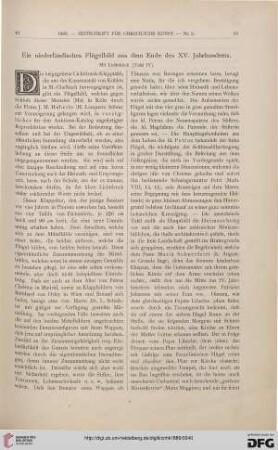 Ein niederländisches Flügelbild aus dem Ende des XV. Jahrhunderts
