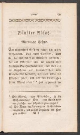 Fünfter Absatz. Moralische Gesetze.