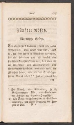 Fünfter Absatz. Moralische Gesetze.